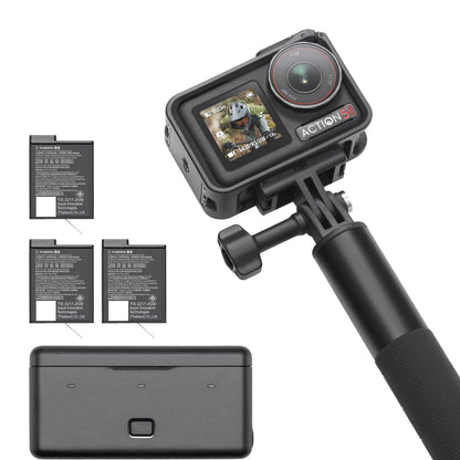 👉 Action Cam 4K – 1/1.3" Sensor, verlängerte Akkulaufzeit mit 3 Batterien (bis zu 12 Std.), Bildstabilisierung, Dual OLED Touchscreens, Unterwasserkamera für Sport & Vlog