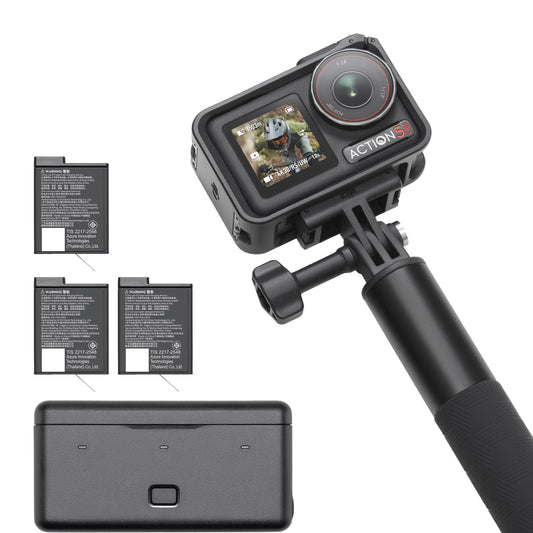 👉 Action Cam 4K – 1/1.3" Sensor, verlängerte Akkulaufzeit mit 3 Batterien (bis zu 12 Std.), Bildstabilisierung, Dual OLED Touchscreens, Unterwasserkamera für Sport & Vlog